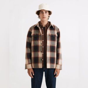 Madewell‎ Men’s Quilted Shirt Jacket in Plaid Size L